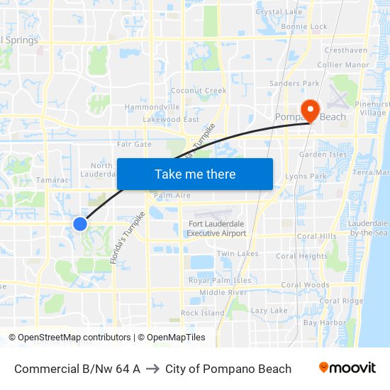 Commercial B/Nw 64 A to City of Pompano Beach map