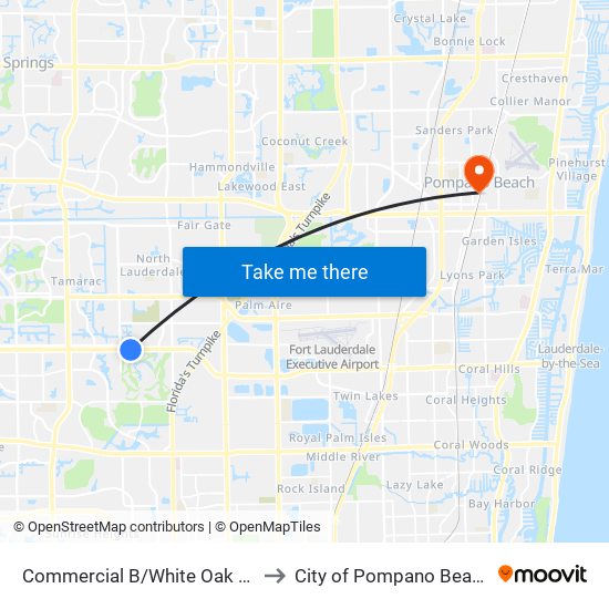 Commercial B/White Oak Ln to City of Pompano Beach map