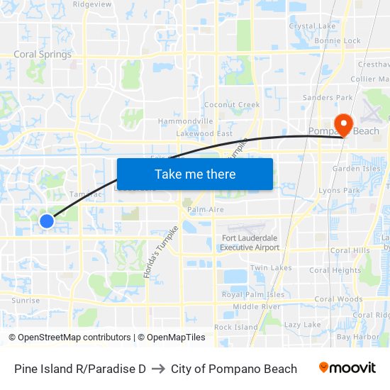 PINE ISLAND R/PARADISE D to City of Pompano Beach map