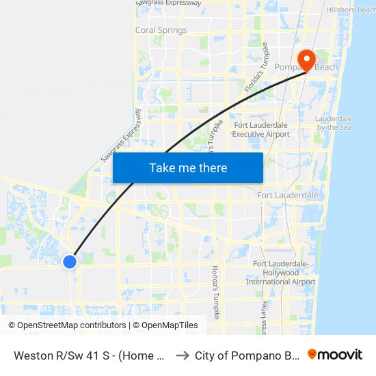 WESTON R/SW 41 S - (HOME DEPOT) to City of Pompano Beach map