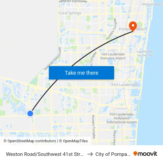 Weston Road/Southwest 41st Street - (Home Depot) to City of Pompano Beach map