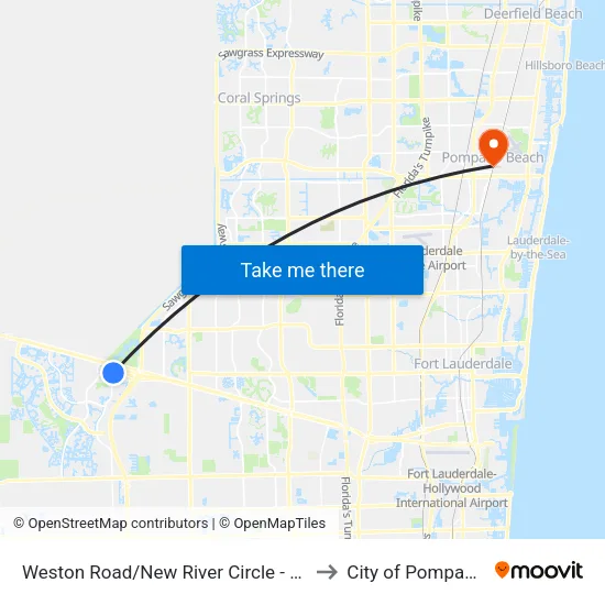 Weston Road/New River Circle - (Fire Station 83) to City of Pompano Beach map