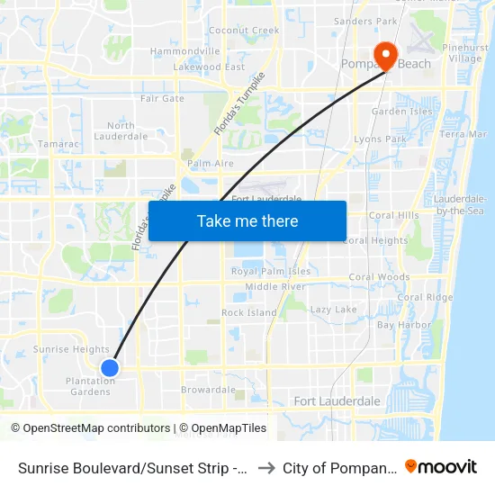 Sunrise Boulevard/Sunset Strip - (Tri-City Plaza) to City of Pompano Beach map