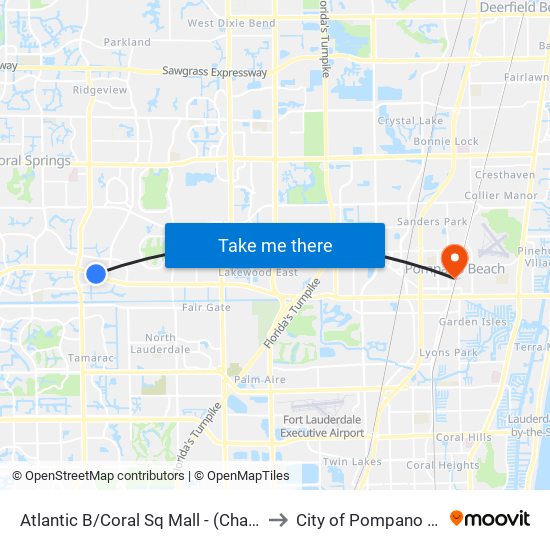 Atlantic B/Coral Sq Mall - (Chase Bank) to City of Pompano Beach map