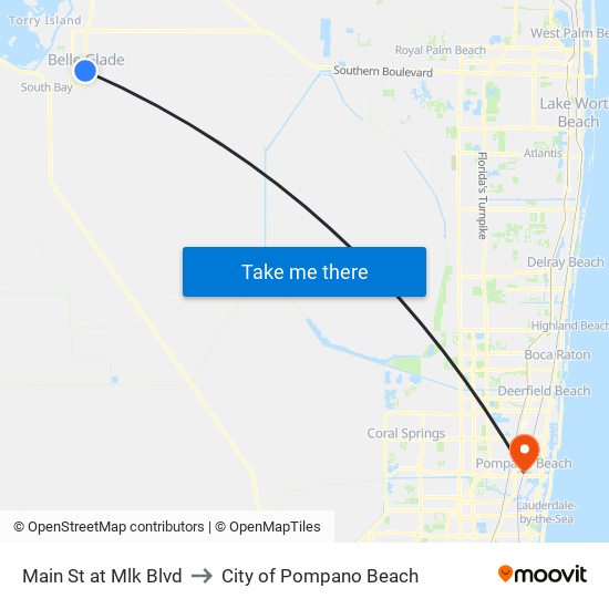 Main St at Mlk Blvd to City of Pompano Beach map