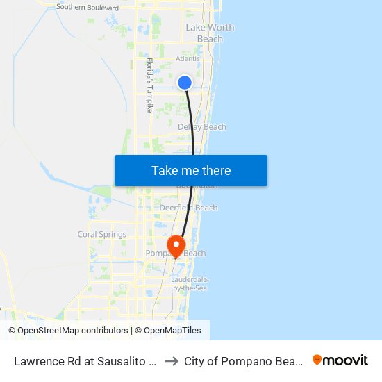 Lawrence Rd at  Sausalito  Dr to City of Pompano Beach map