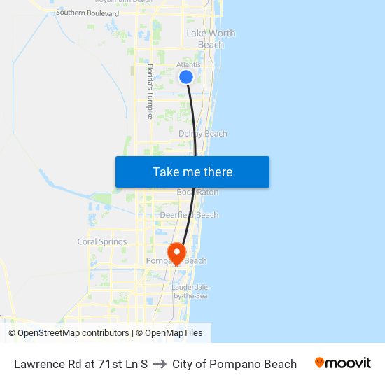 Lawrence Rd at  71st Ln S to City of Pompano Beach map