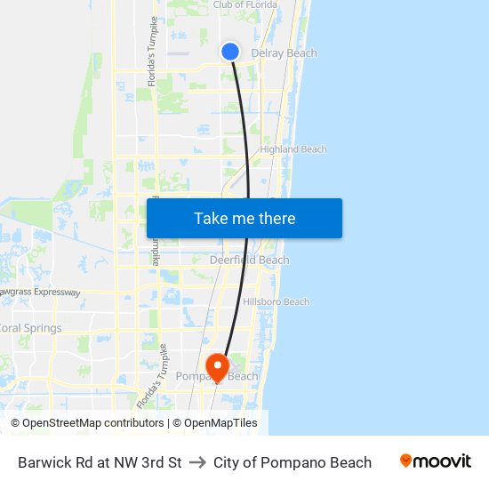 Barwick Rd at  NW 3rd St to City of Pompano Beach map