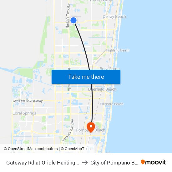 GATEWAY RD at ORIOLE HUNTINGTION LA to City of Pompano Beach map