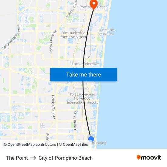 The Point to City of Pompano Beach map