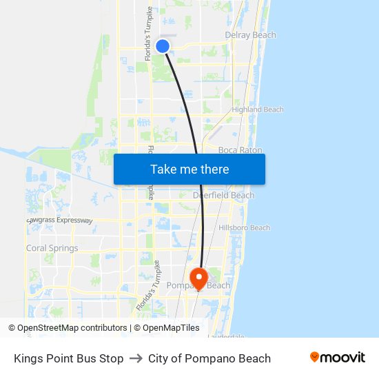 KINGS POINT BUS STOP to City of Pompano Beach map