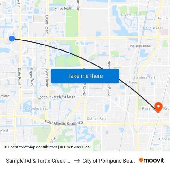 Sample Rd & Turtle Creek Rd to City of Pompano Beach map