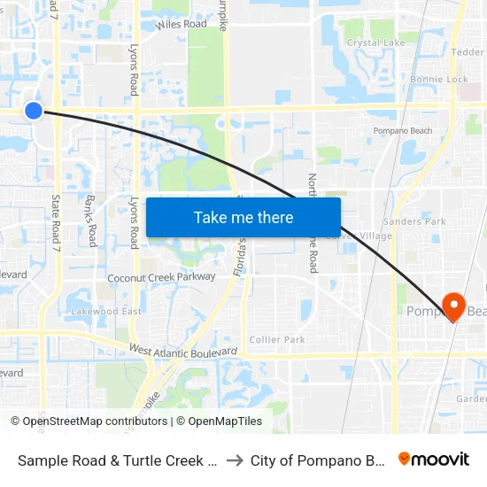 Sample Road & Turtle Creek Road to City of Pompano Beach map