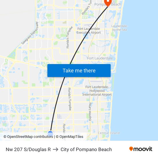 Nw 207 S/Douglas R to City of Pompano Beach map