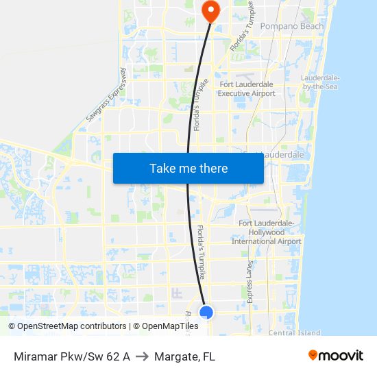 Miramar Pkw/Sw 62 A to Margate, FL map