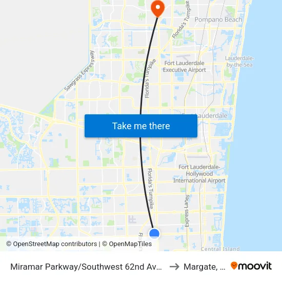 Miramar Parkway/Southwest 62nd Avenue to Margate, FL map