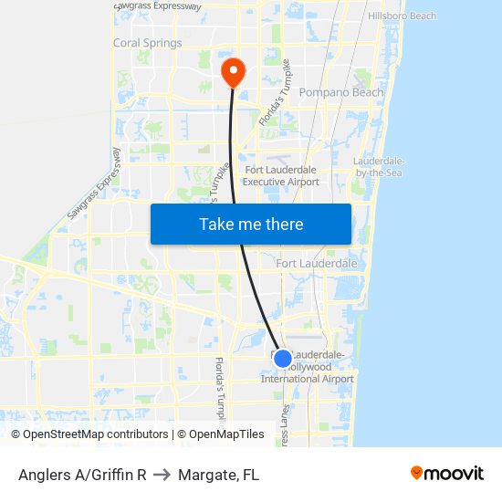 Anglers A/Griffin R to Margate, FL map