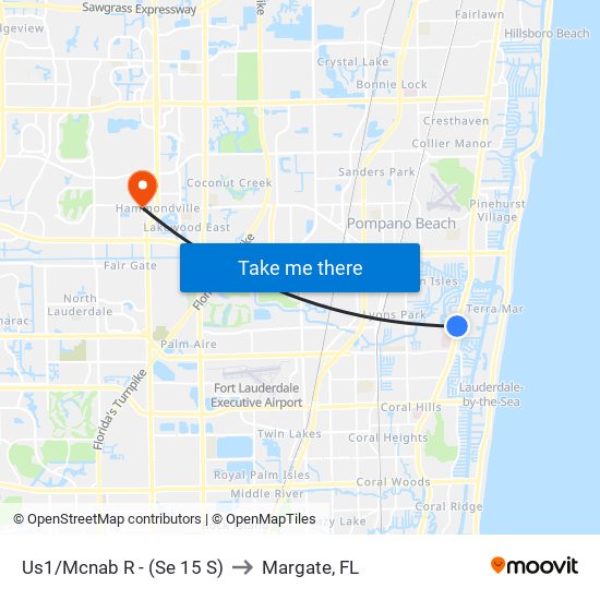 US1/MCNAB R - (SE 15 S) to Margate, FL map