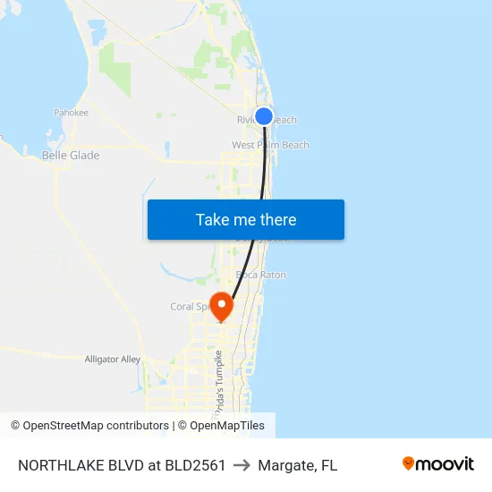 NORTHLAKE BLVD at BLD2561 to Margate, FL map