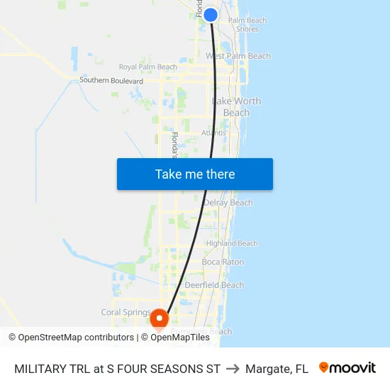 MILITARY TRL at S FOUR SEASONS ST to Margate, FL map