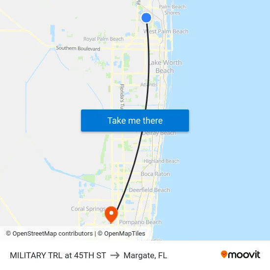 MILITARY TRL at 45TH ST to Margate, FL map