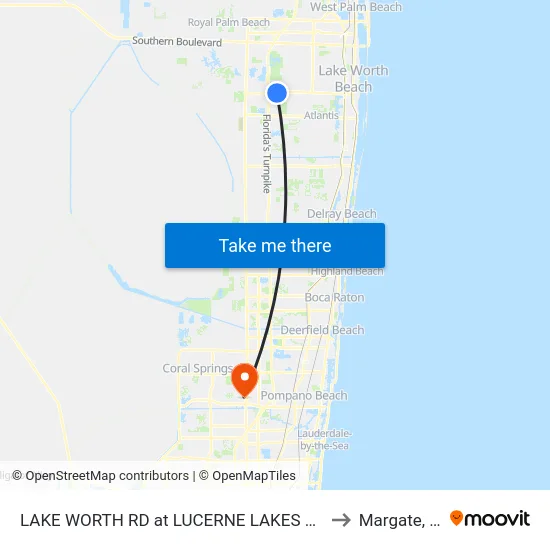 LAKE WORTH RD at LUCERNE LAKES BLVD to Margate, FL map