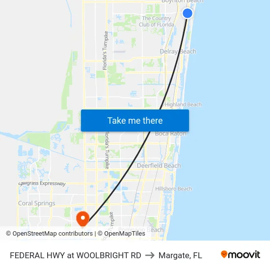 FEDERAL HWY at WOOLBRIGHT RD to Margate, FL map