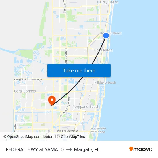 FEDERAL HWY at YAMATO to Margate, FL map