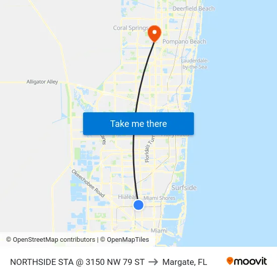 Northside Sta @ 3150 Nw 79 St to Margate, FL map