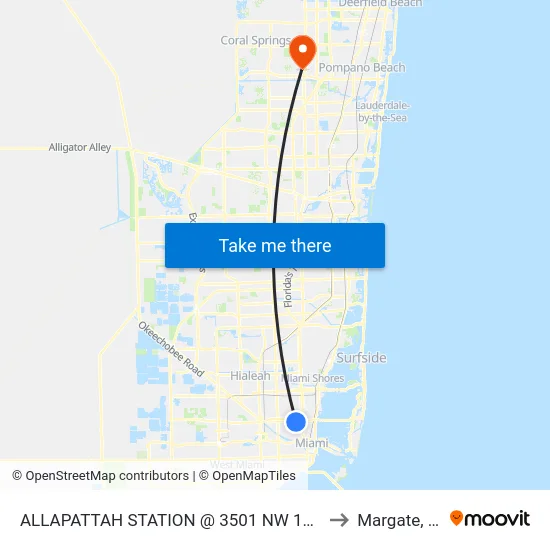 Allapattah Station @ 3501 Nw 12 Av to Margate, FL map