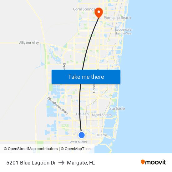 5201 Blue Lagoon Dr to Margate, FL map