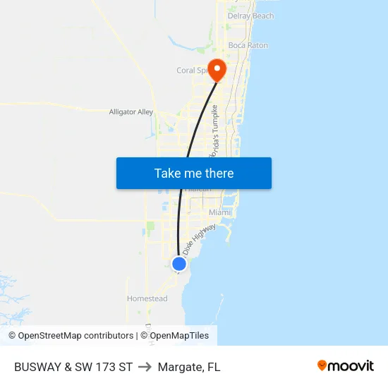 Transitway & Sw 173 St to Margate, FL map