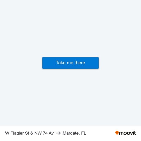 W Flagler St & NW 74 Av to Margate, FL map