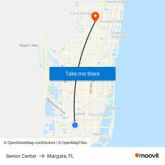 Senior Center to Margate, FL map