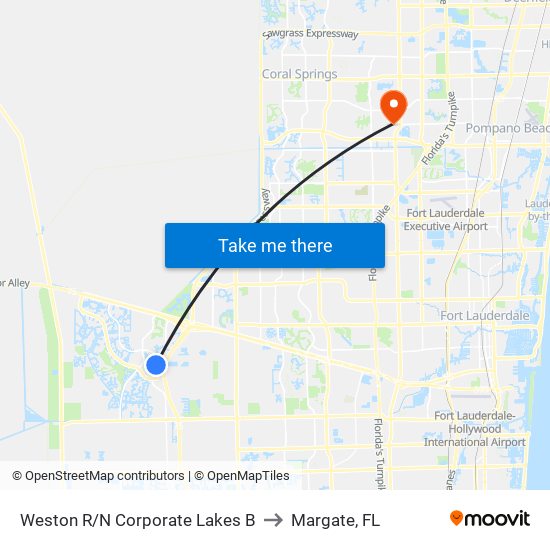 WESTON R/N CORPORATE LAKES B to Margate, FL map