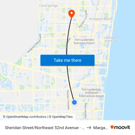 Sheridan Street/Northeast 52nd Avenue - (Sheridan Technical) to Margate, FL map
