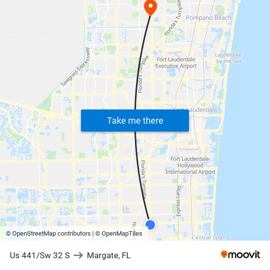 Us 441/Sw 32 S to Margate, FL map