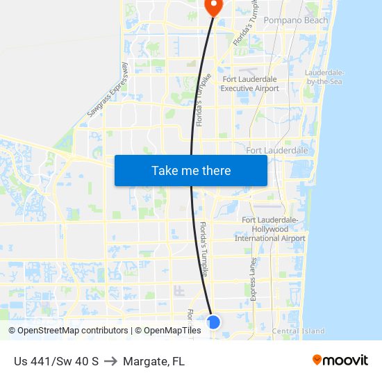 Us 441/Sw 40 S to Margate, FL map