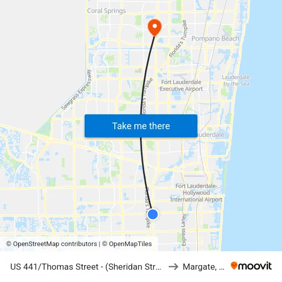 US 441/Thomas Street - (Sheridan Street) to Margate, FL map