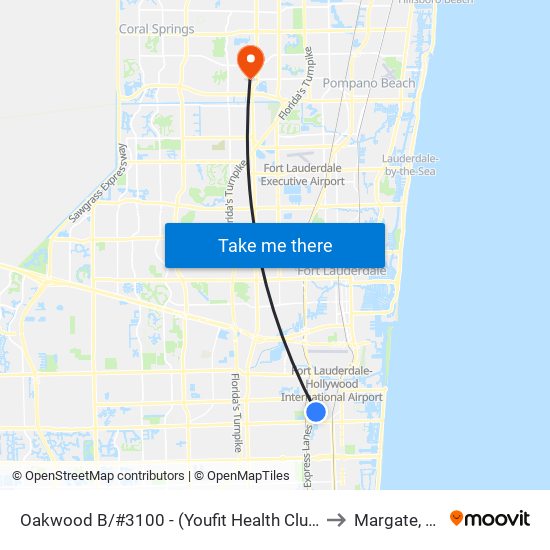 Oakwood B/#3100 - (Youfit Health Club) to Margate, FL map