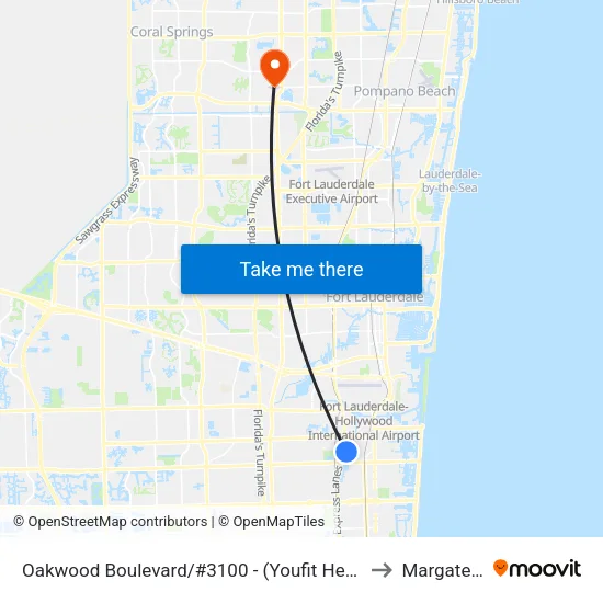 Oakwood Boulevard/#3100 - (Youfit Health Club) to Margate, FL map