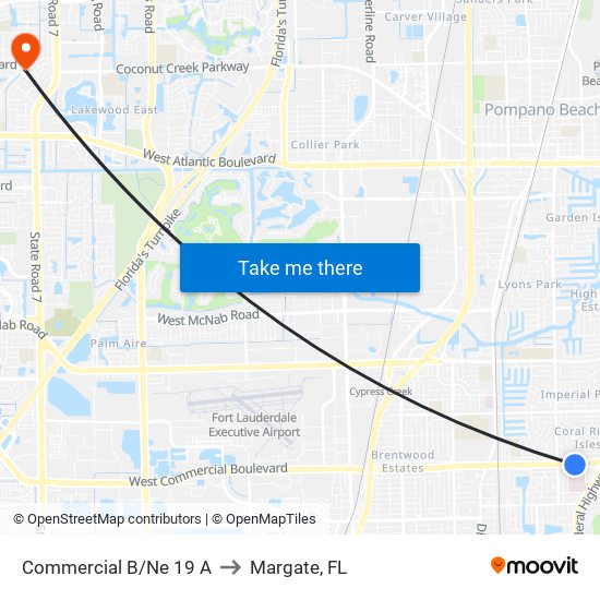 Commercial B/Ne 19 A to Margate, FL map