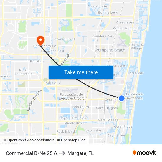 Commercial B/Ne 25 A to Margate, FL map