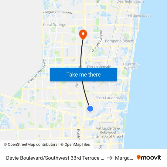 Davie Boulevard/Southwest 33rd Terrace - (Twin Oaks Plaza) to Margate, FL map