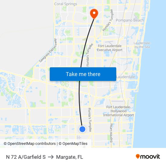 N 72 A/Garfield S to Margate, FL map