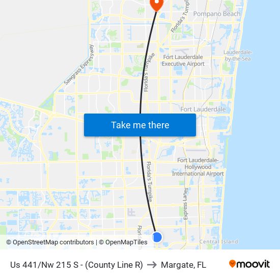 Us 441/Nw 215 S - (County Line R) to Margate, FL map