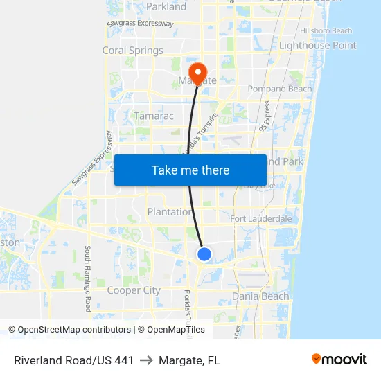 Riverland Road/US 441 to Margate, FL map