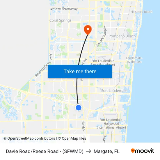 Davie Road/Reese Road - (SFWMD) to Margate, FL map