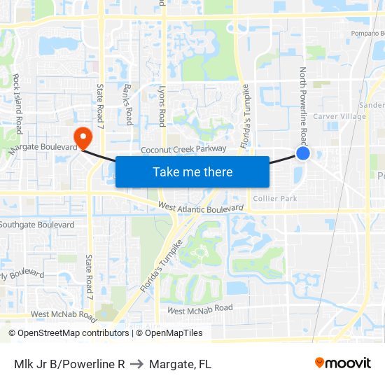 Mlk Jr B/Powerline R to Margate, FL map