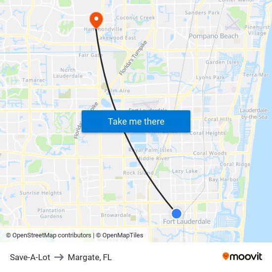Save-A-Lot to Margate, FL map